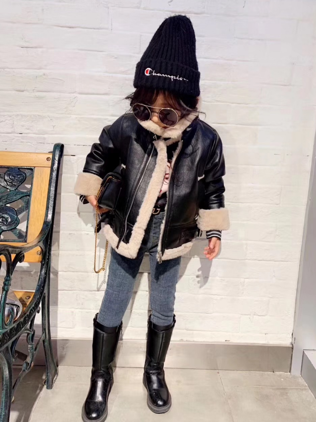 Mia Belle Girls Fleece Lined Vegan Leather Jacket | Winter Jackets