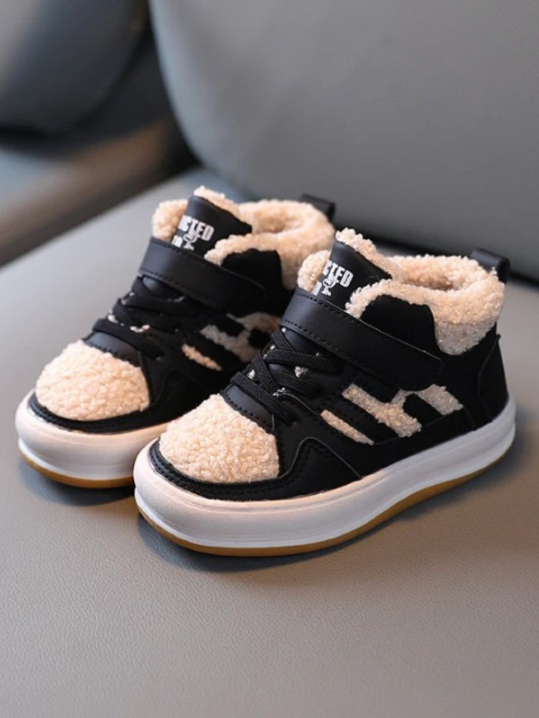 Back To School Shoes | Shearling Panel Sneakers | Mia Belle Girls