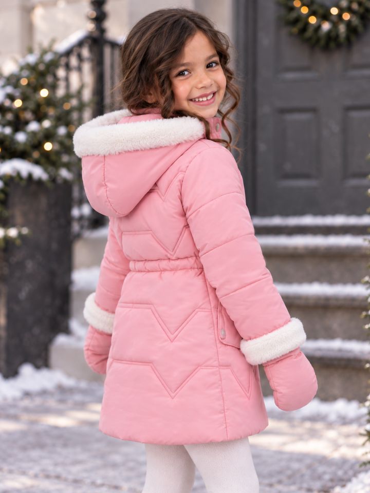 Girls Snow Angel Cozy Hooded Winter Coat