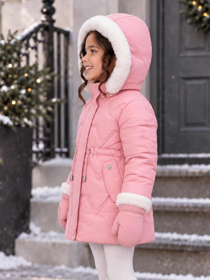 Girls Snow Angel Cozy Hooded Winter Coat