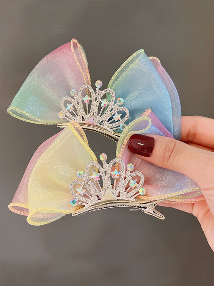 Girls Hair Accessories | Shining Star Pastel Rainbow Crown Hairclip