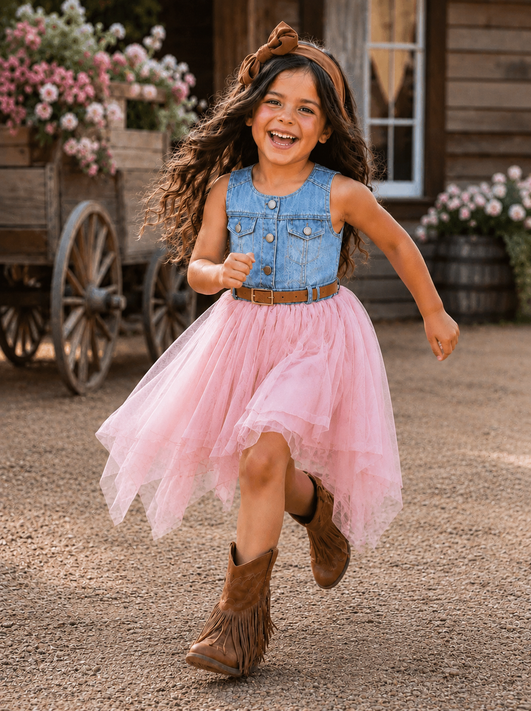 denim and tulle dress Glitter Night Mesh Tulle Spliced Denim Dress blue L