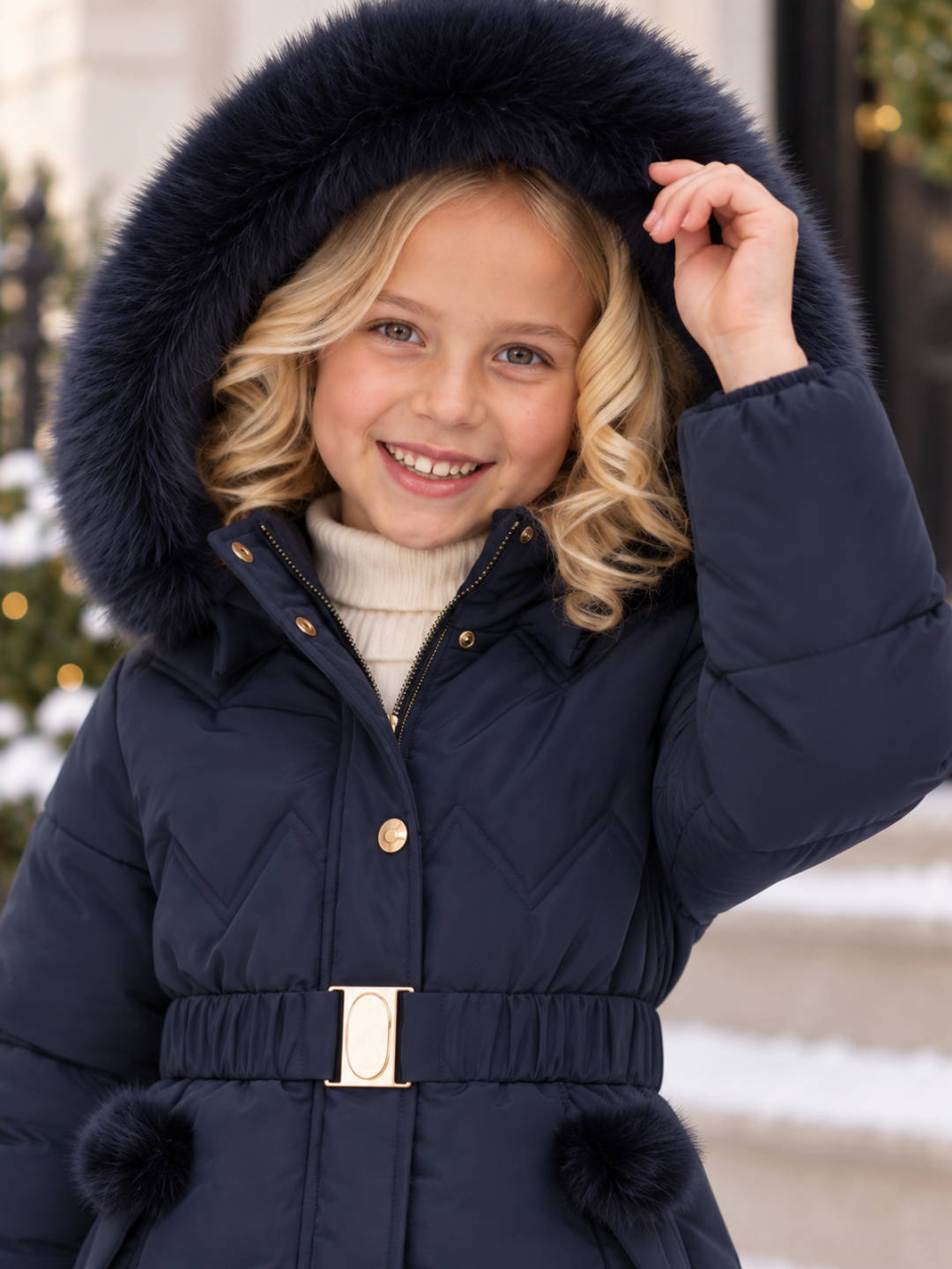 Girls Snow Angel Cozy Hooded Winter Coat
