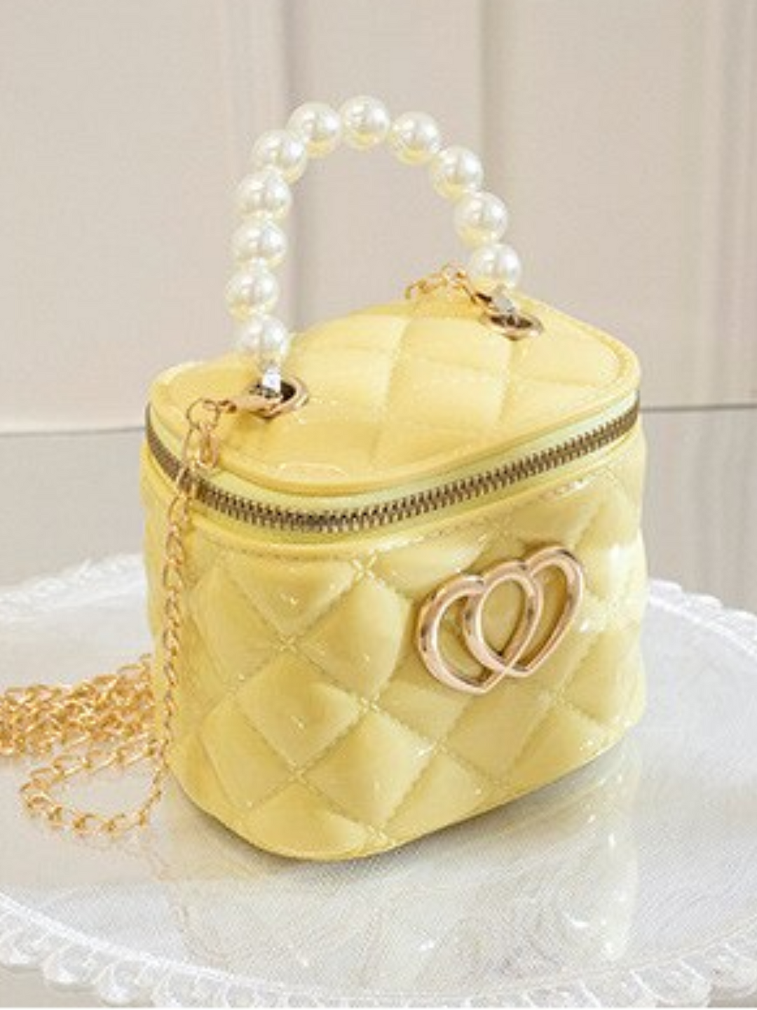 Heart Patent Bucket Handbag Mia Belle Girls