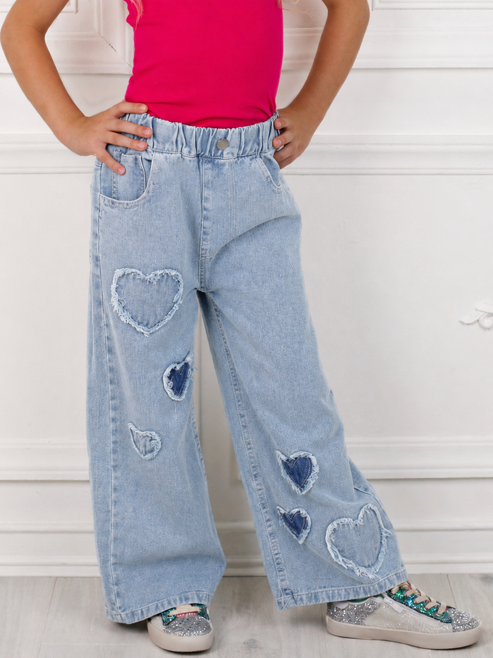 Girls Heart Patch Jeans