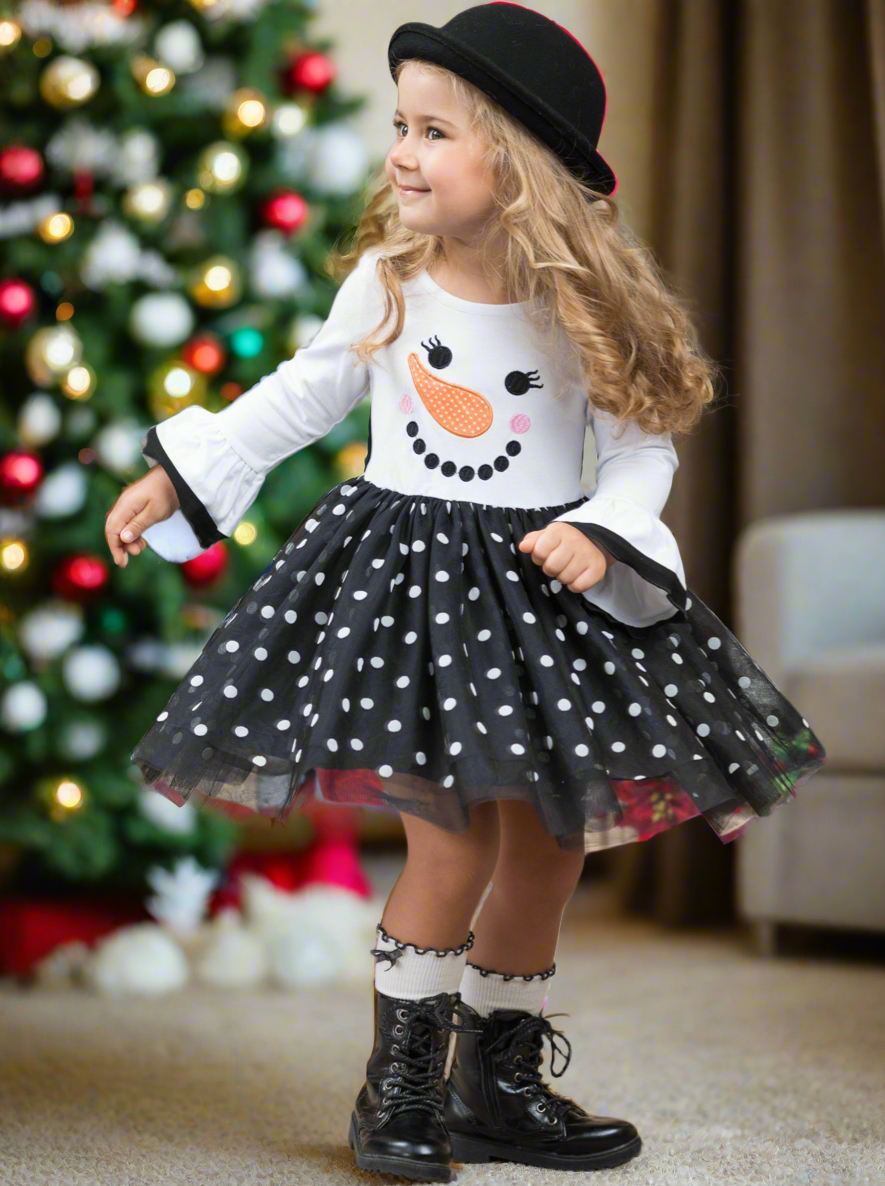 Happy Snowman Polka Dot Tutu Dress Mia Belle Girls