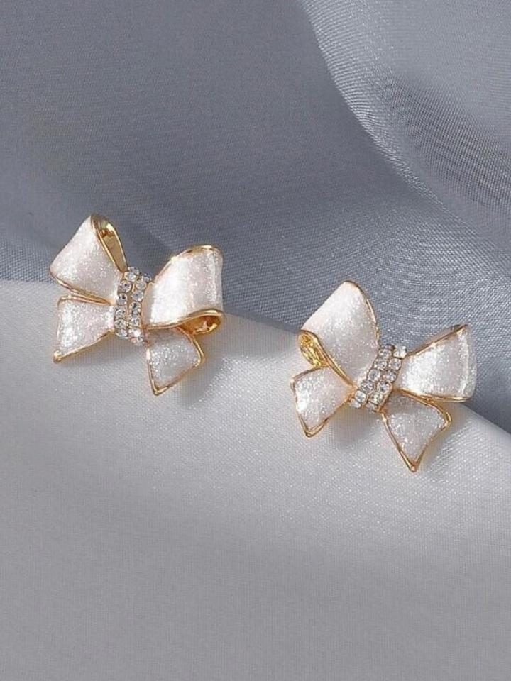 Mia Belle Girls Sparkly Bowknot Earrings | Girls Accessories