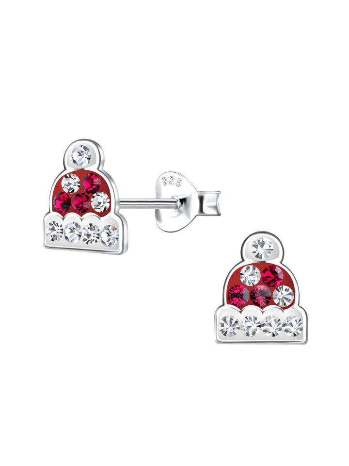 Sterling Silver Stud Earrings Winter Hat