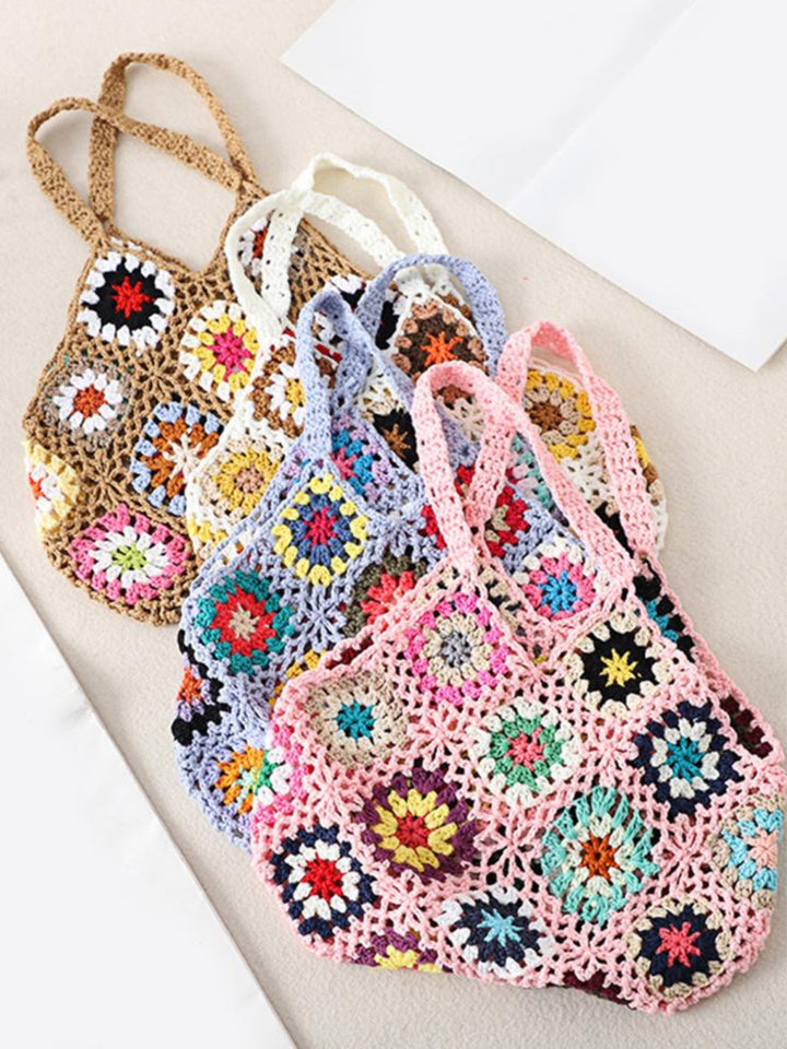 Bohemian Crochet Knitted Tote Bag
