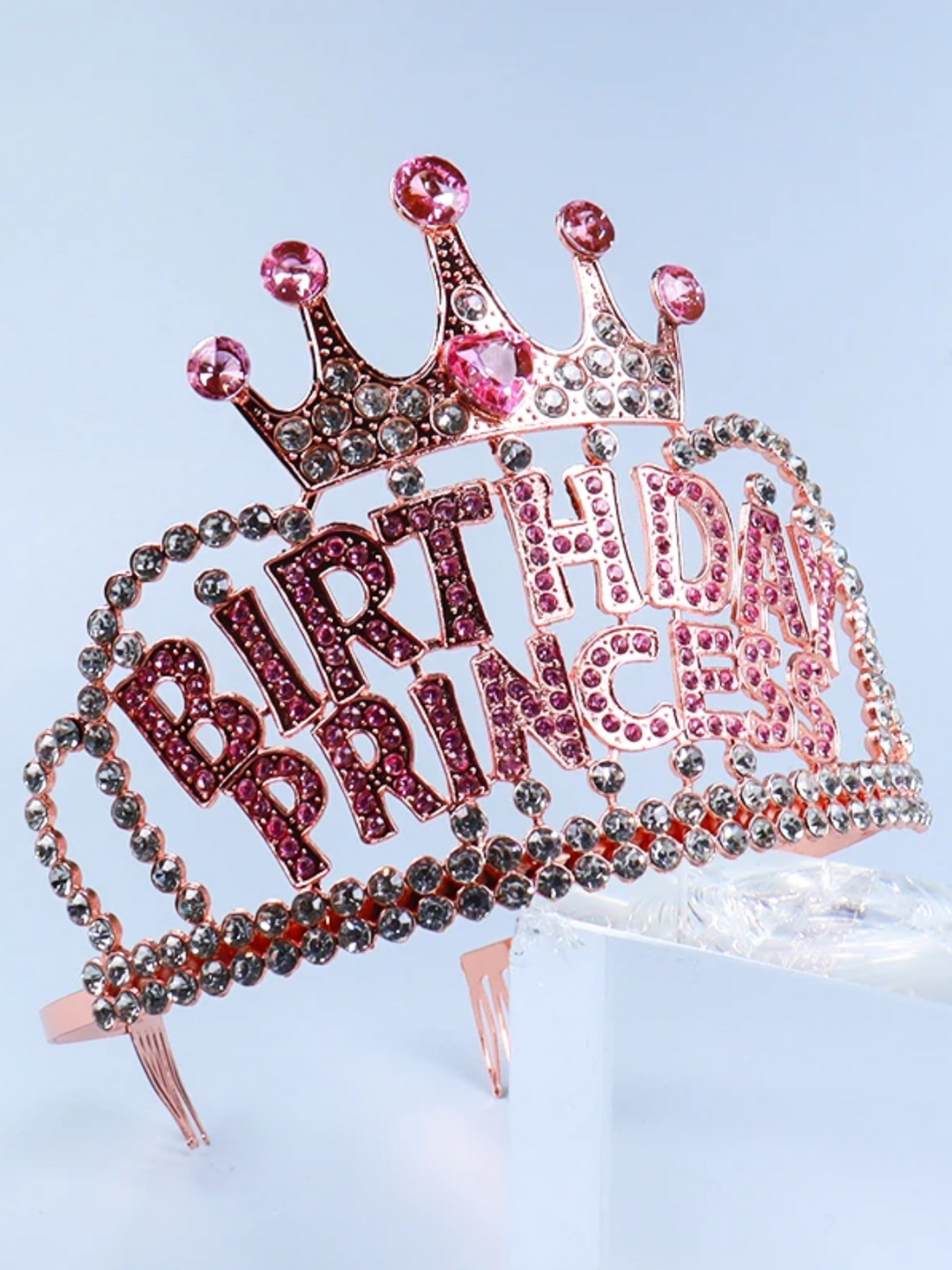 Birthday Princess Rhinestone Crystal Tiara - Sparkling Crown for Special Celebrations Mia Belle Girls