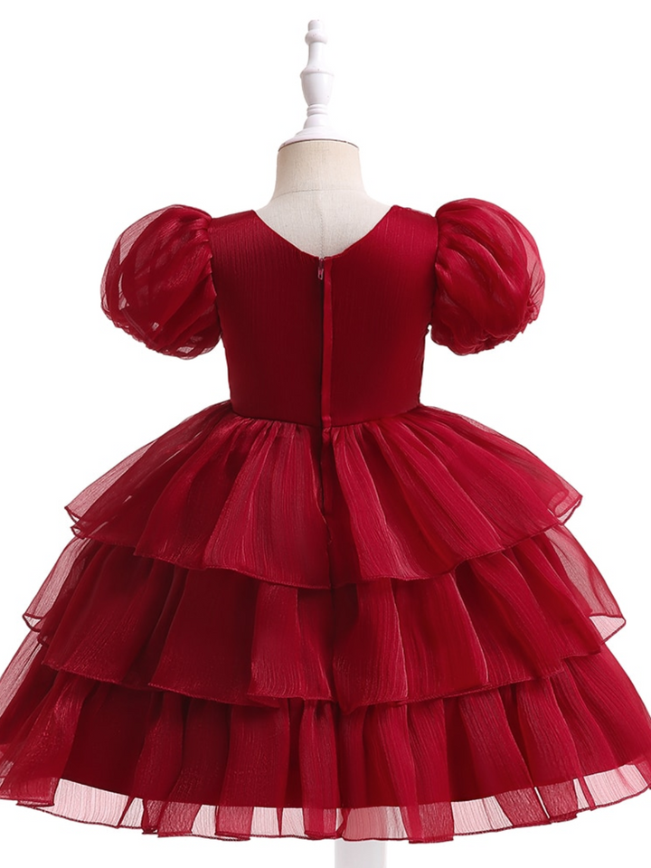 Toddler Fancy Holiday Dresses | Shimmer Chiffon Puff Princess Dress