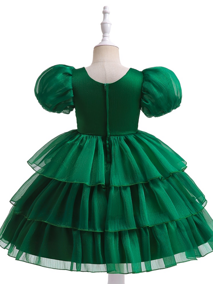 Toddler Fancy Holiday Dresses | Shimmer Chiffon Puff Princess Dress