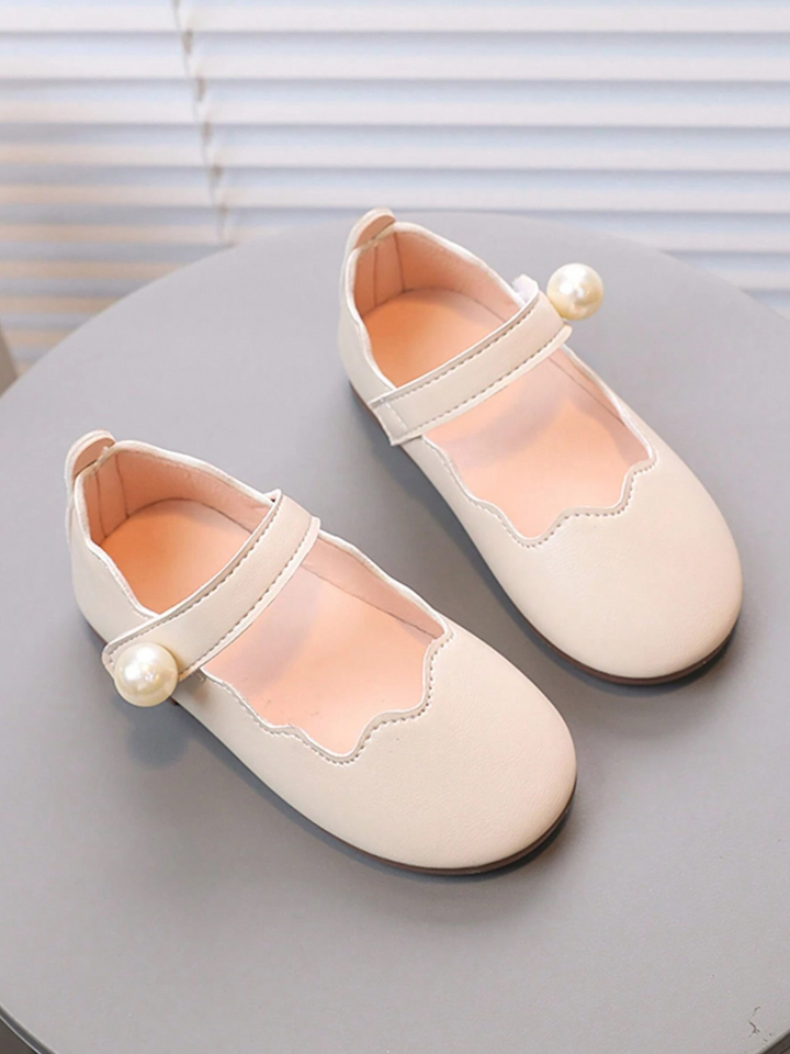Girls Scalloped Mary Jane Flats with Pearl Detail By Liv and Mia Mia Belle Girls