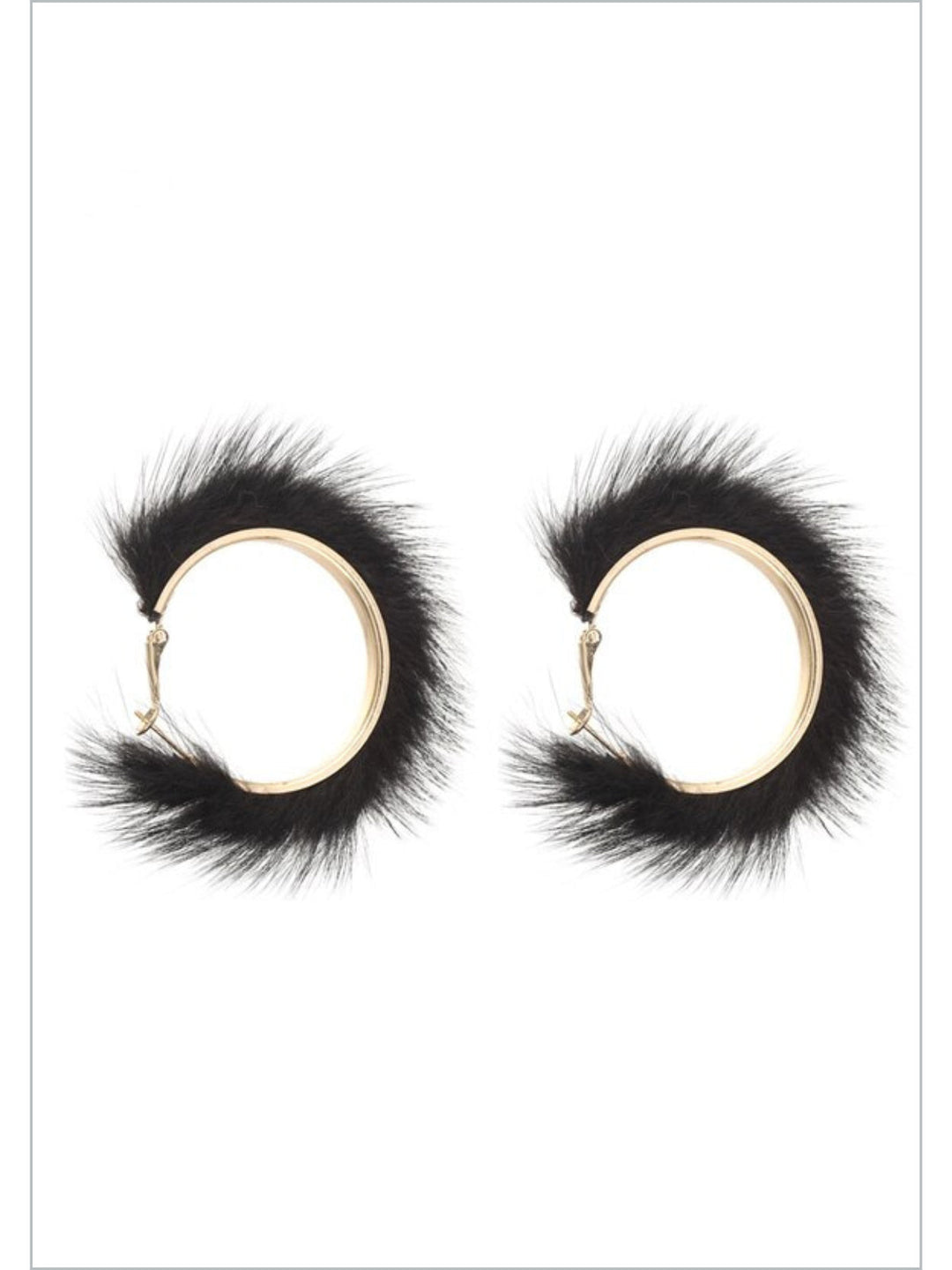 Fuzzy Stone Age Fur Hoop Earrings