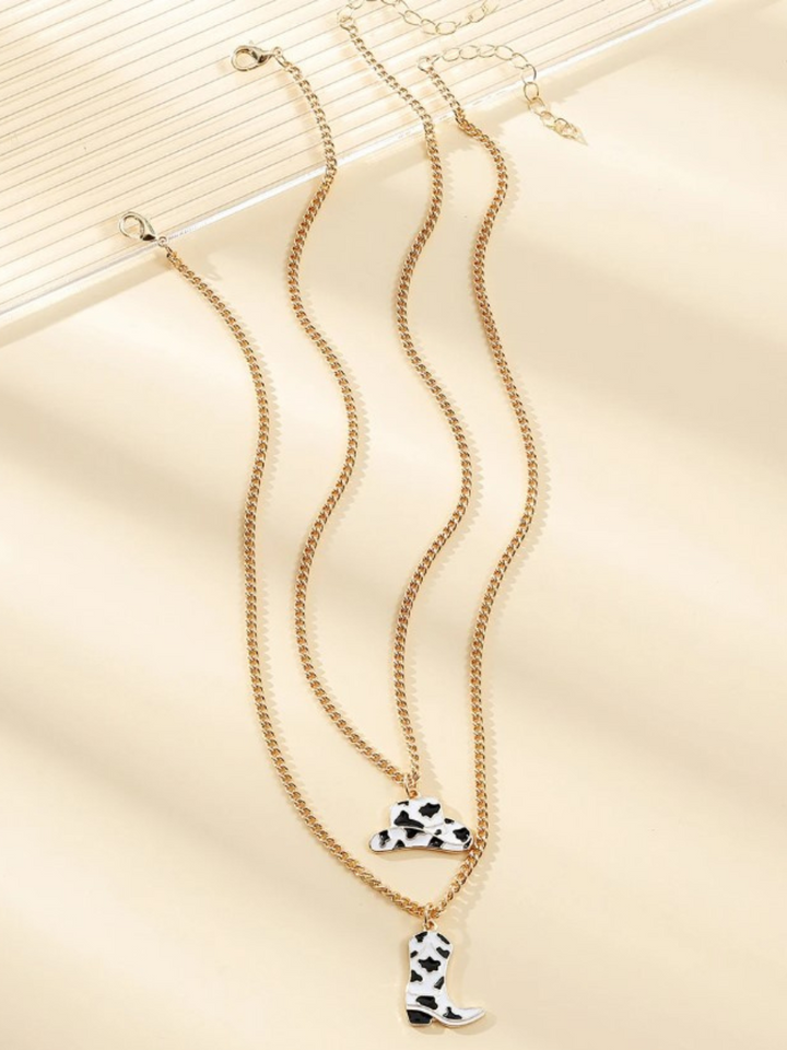 Cowgirl Boot And Hat Necklace Set | Mia Belle Girls Accessories