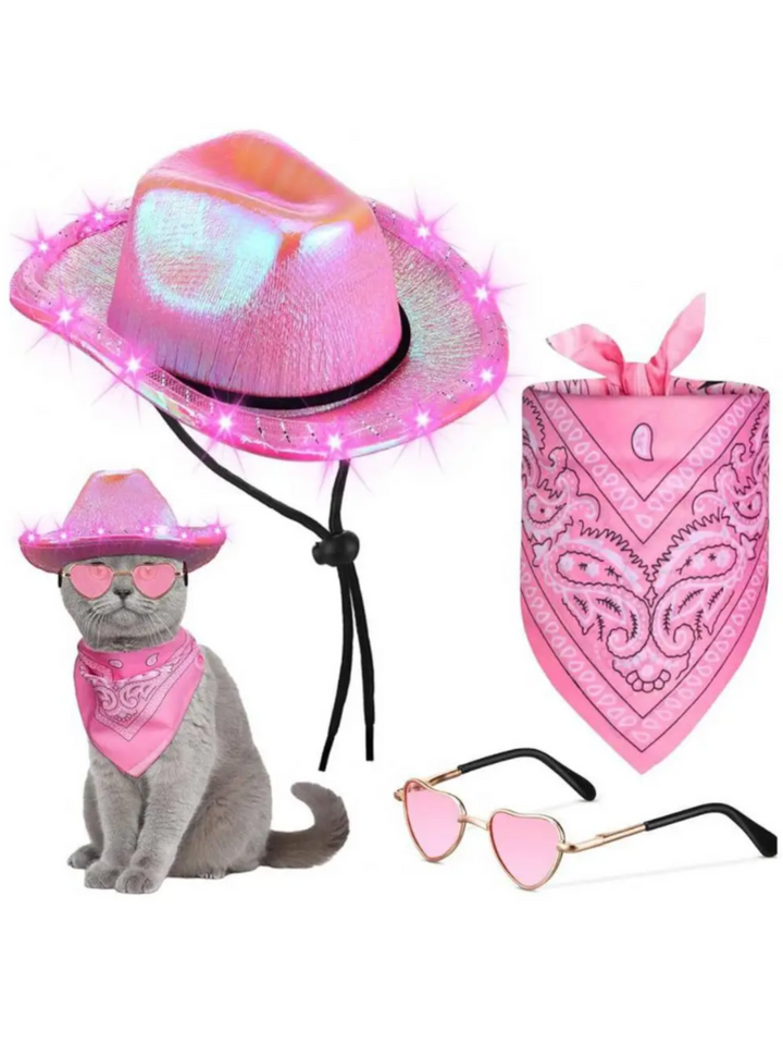 Dog and Cat Western Cowboy Halloween Costume Mia Belle Girls