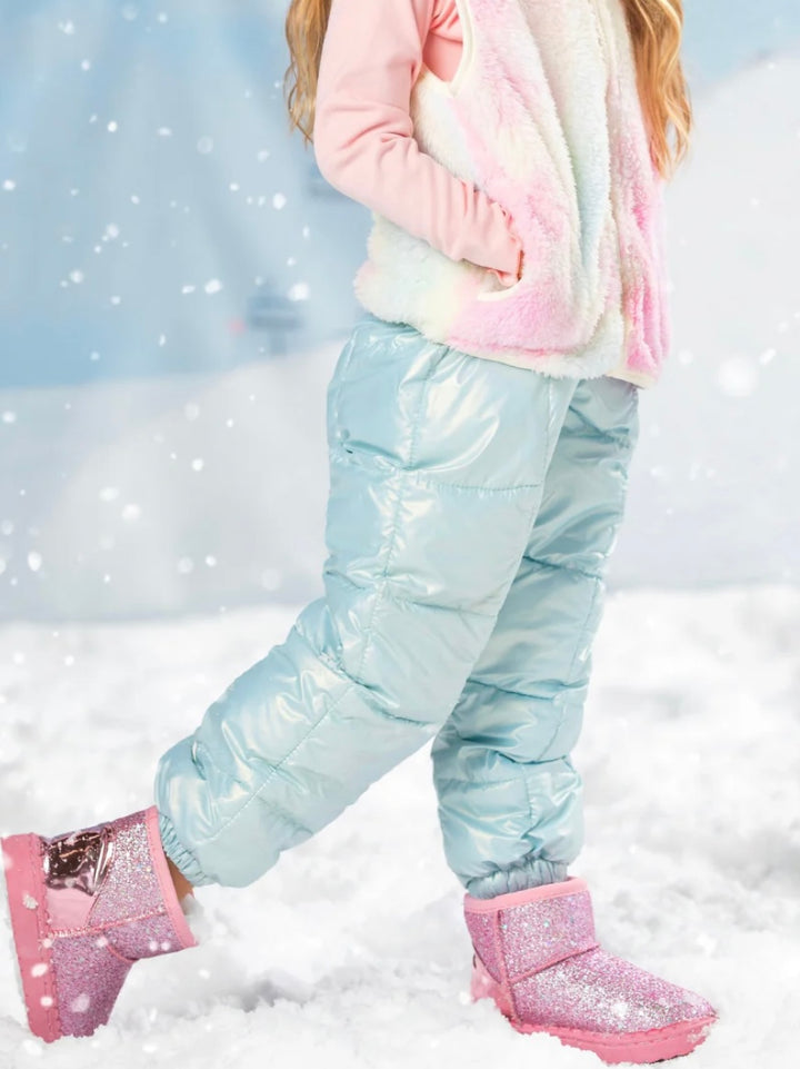Glacier Puff Quilted Metallic Puffer Pants