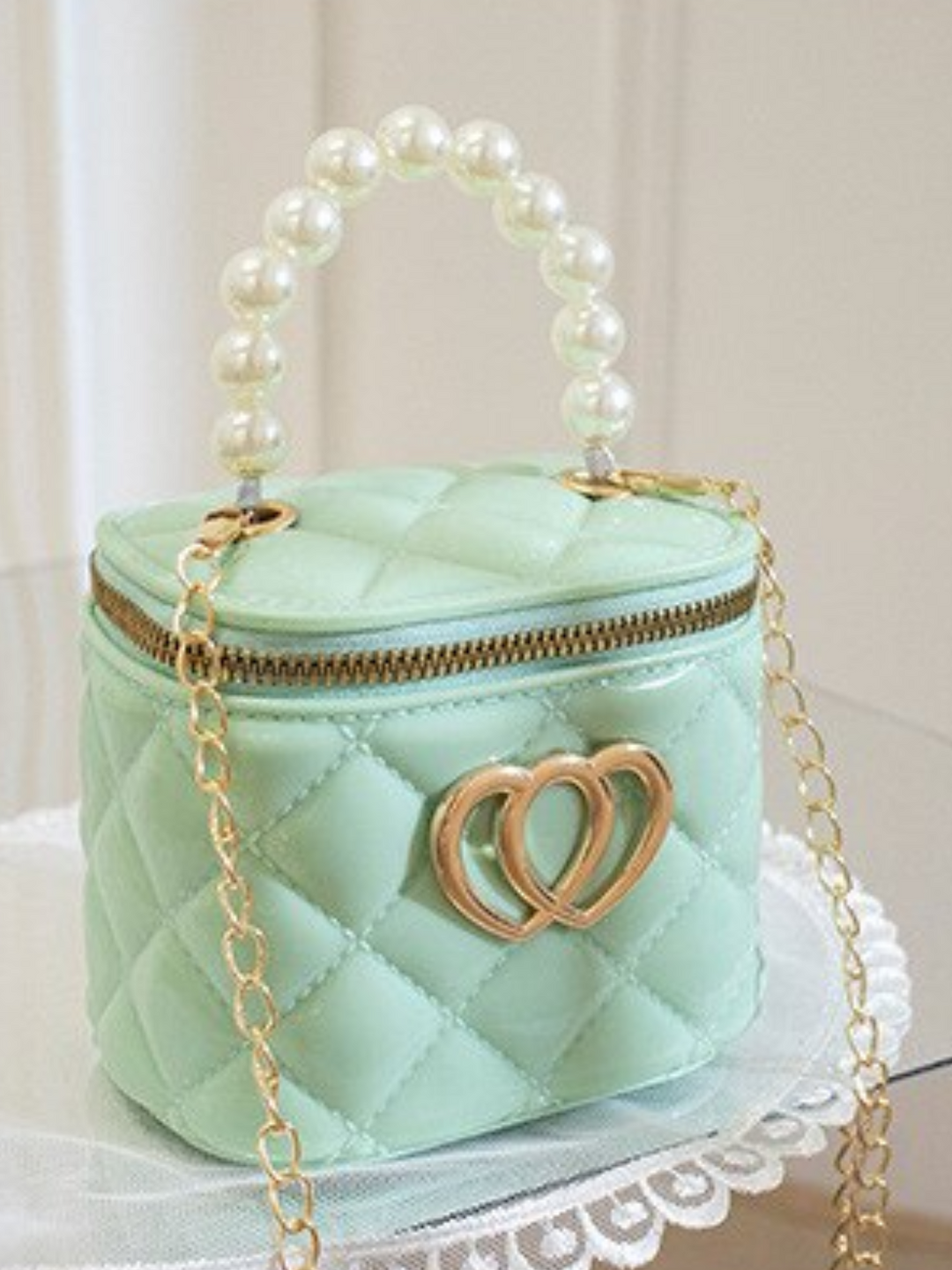 Heart Patent Bucket Handbag Mia Belle Girls