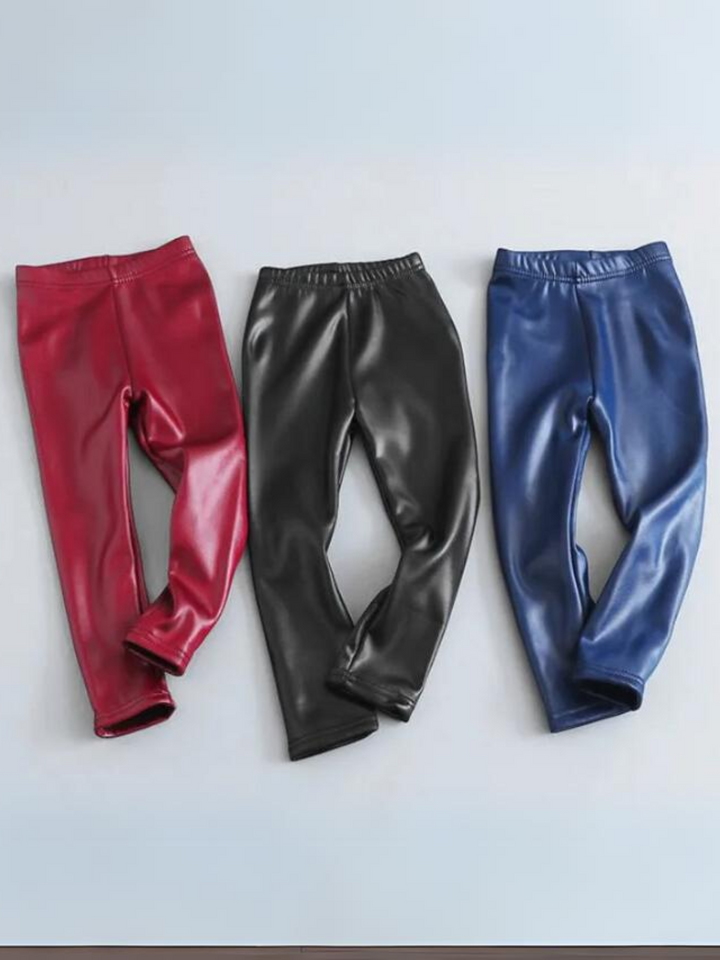 Mia Belle Girls Fleece-Lined Vegan Leather Leggings | Girls Casual