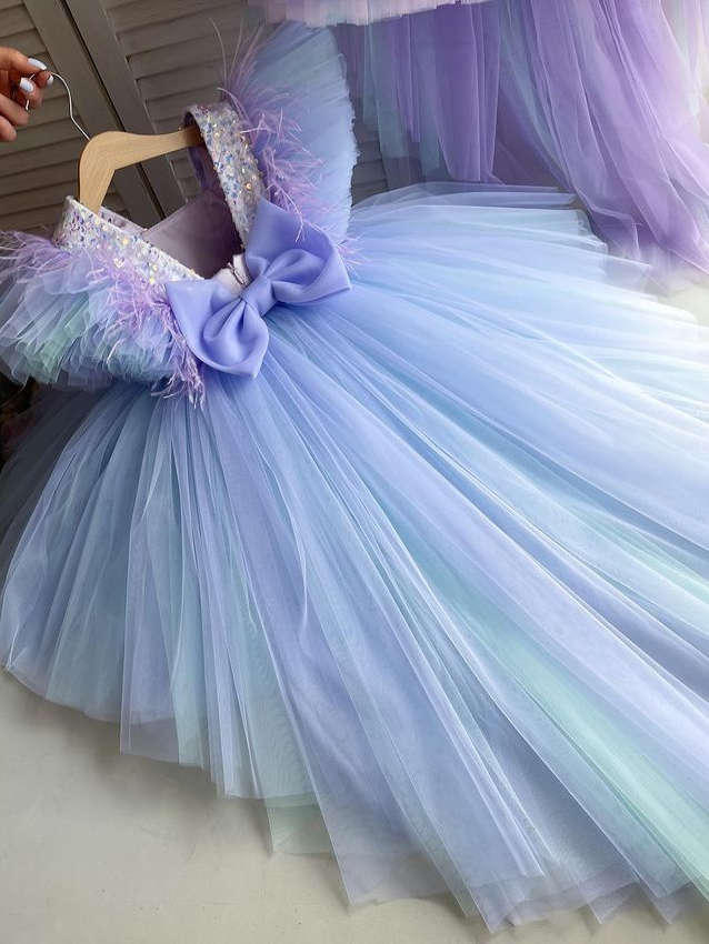 Fairytale Fantasy Hi-Lo Tulle Special Occasion Dress Blue / 3T