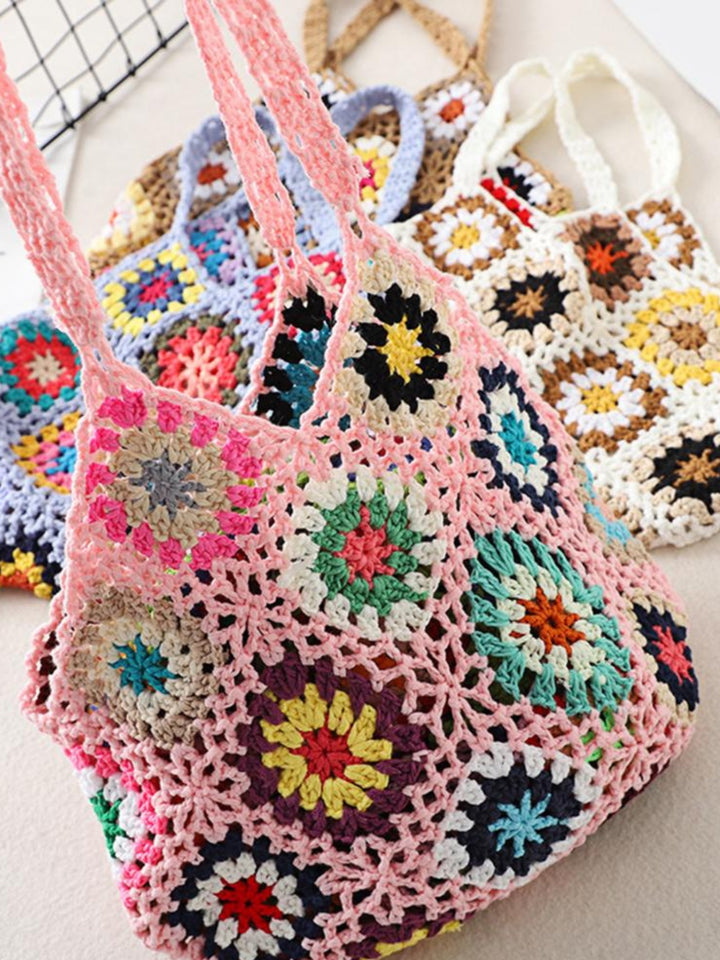 Bohemian Crochet Knitted Tote Bag