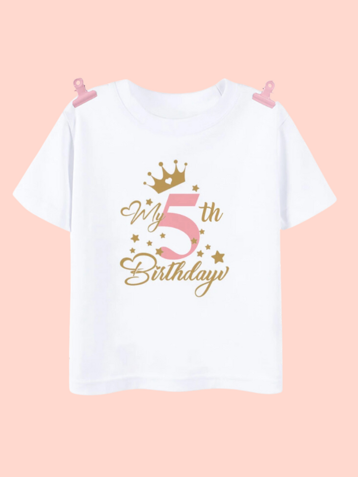 Birthday Royal Celebration Tee – Perfect for Little Ones! Mia Belle Girls