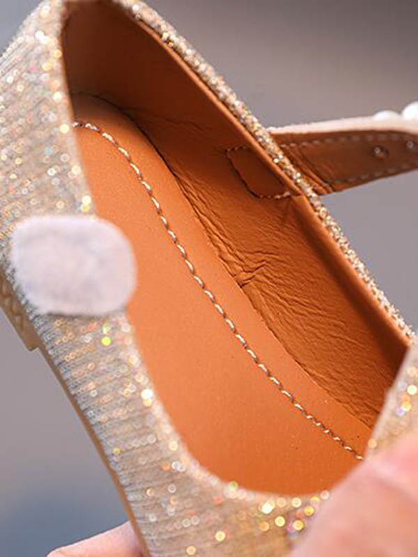 Shoes By Liv & Mia | Pearl and Rhinestone Bow Flats - Mia Belle Girls