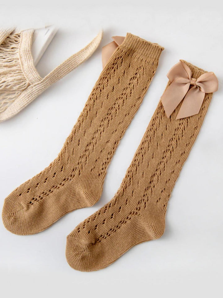 Hello, Sunshine! Eyelet Knit Knee-High Socks Mia Belle Girls