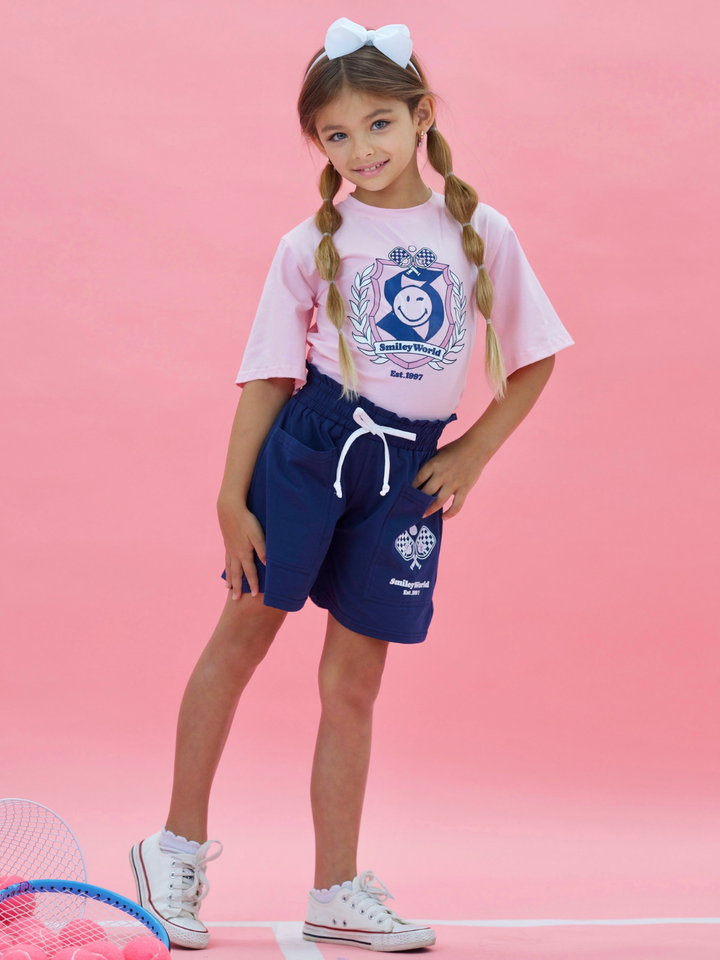 SmileyWorld Crest & Confidence Varsity Top and Athletic Short Set