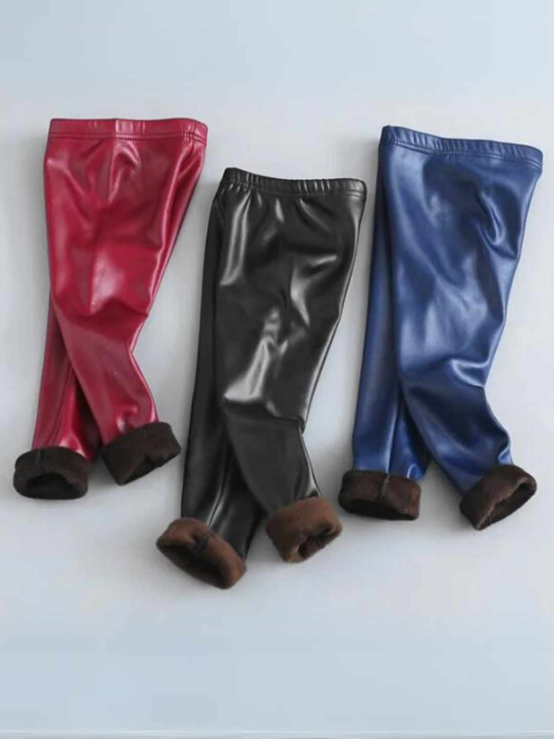 Mia Belle Girls Fleece-Lined Vegan Leather Leggings | Girls Casual