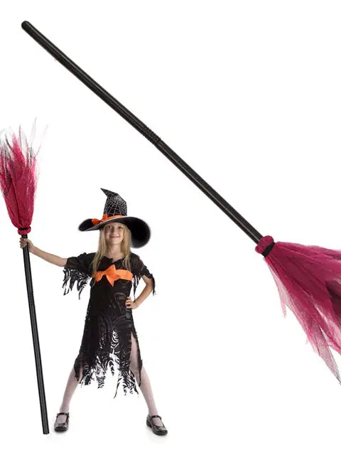 Kids Halloween Accessories | Colorful Witch Broom - Mia Belle Girls