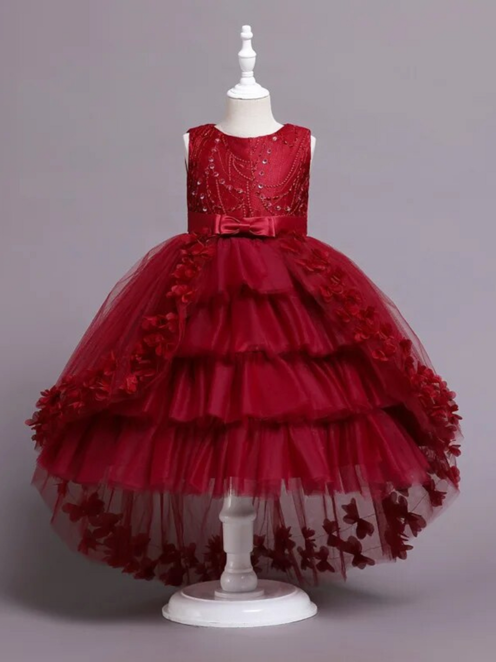mia belle christmas dress Christmas Tree Ruffle Girl Christmas Outfits White Christmas Dresses Festive Christmas Pom Pom Tulle Dress Mia