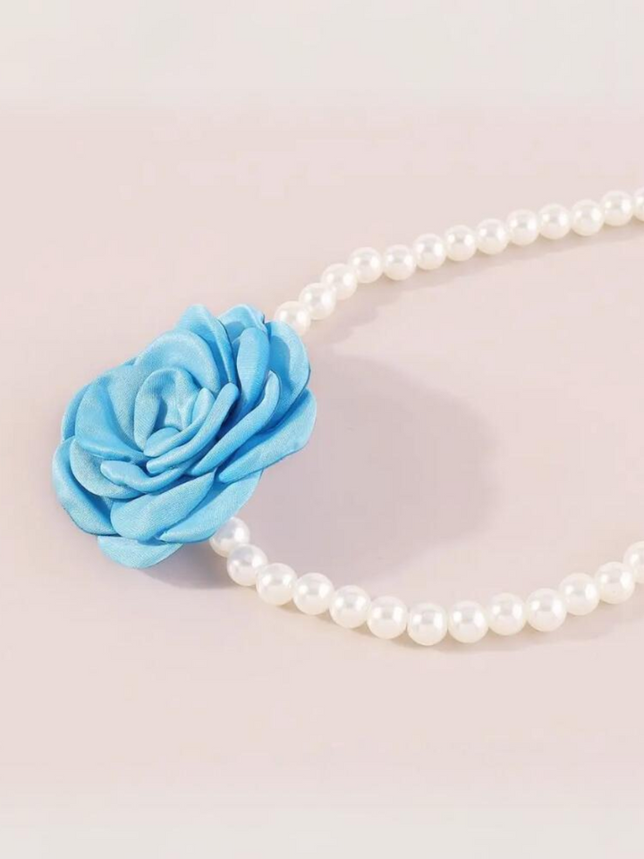 Mia Belle Girls Rose Pearl Choker Necklace | Girls Accessories