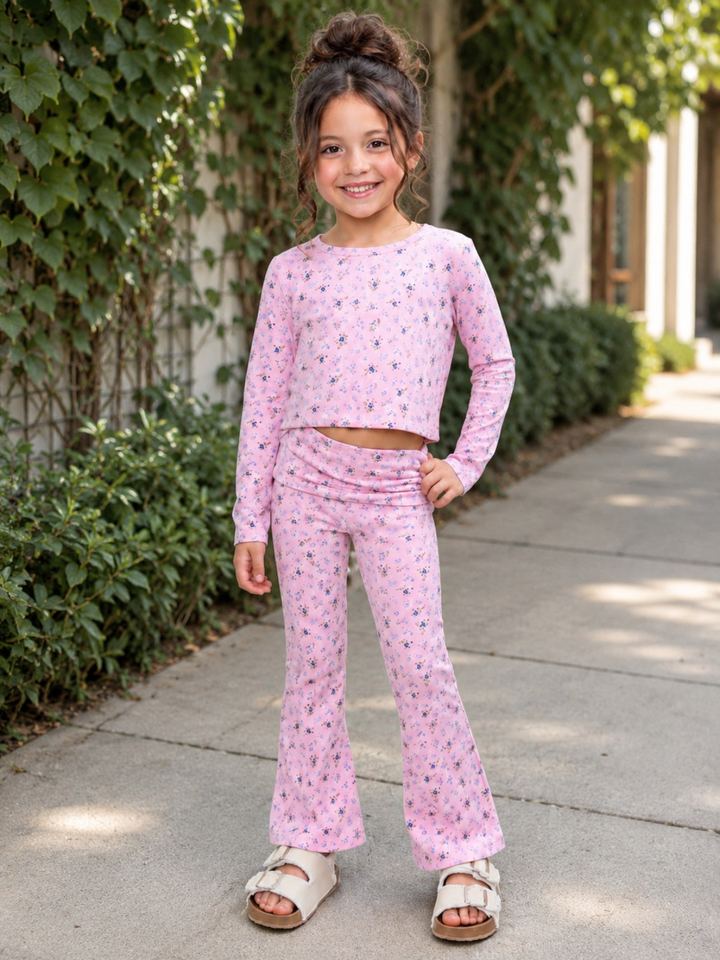 Sweet Bloom Floral Flare Pant Set