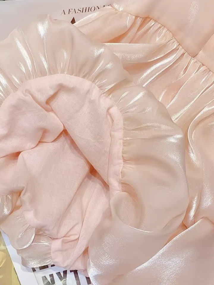 Blush Bow Ruffle Dress