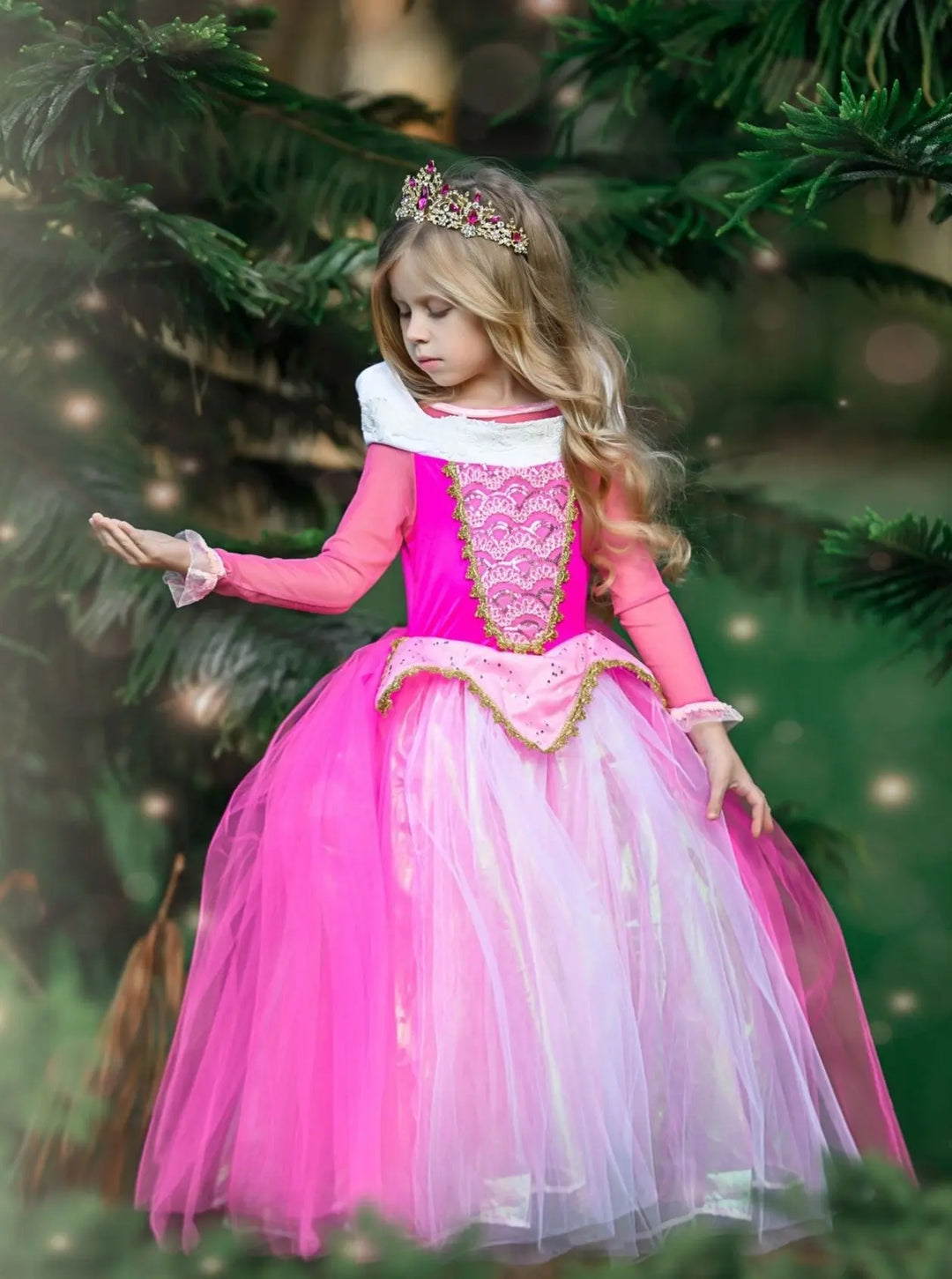 Girls Deluxe Sleeping Cutie Princess Costume Gown Hot Pink / 9Y Girls Deluxe Sleeping Cutie Princess Costume Gown Hot Pink / 9Y
