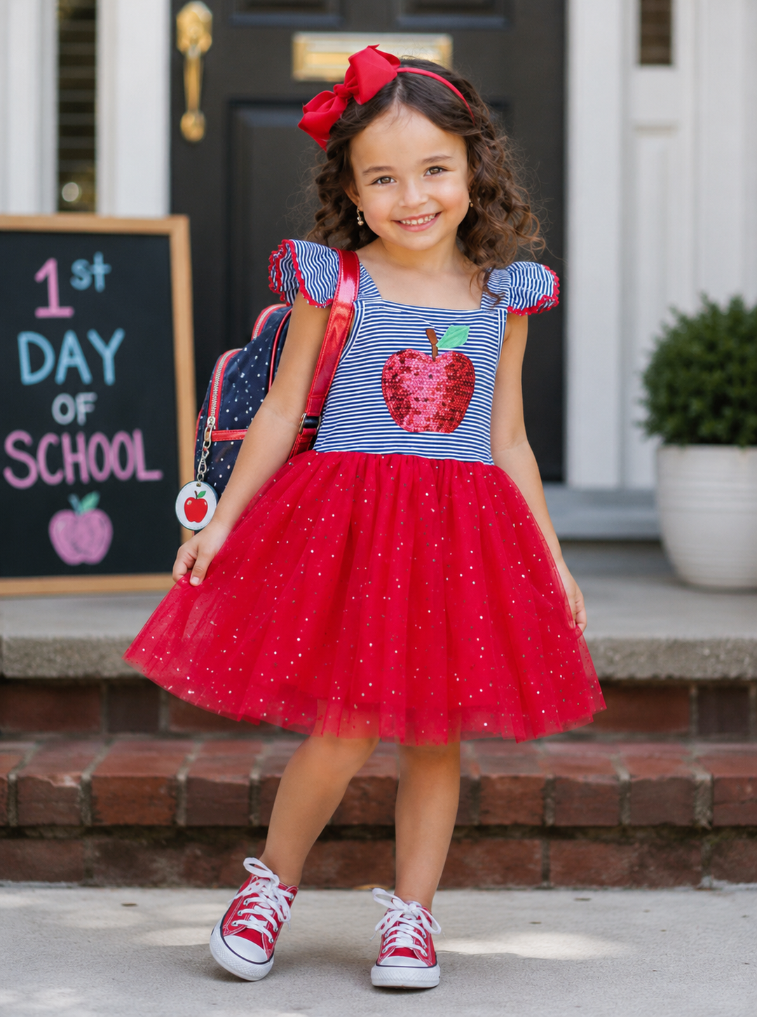 1st Day of School Clothes | Sequin Apple Tutu Dress