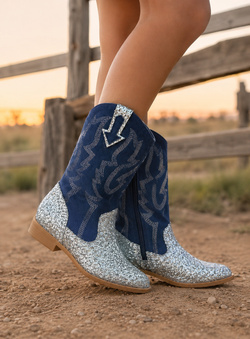 Western Mid-Calf Sparkle Cowgirl Boots
