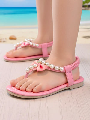 Pink Princess Pearl Gladiator Sandals