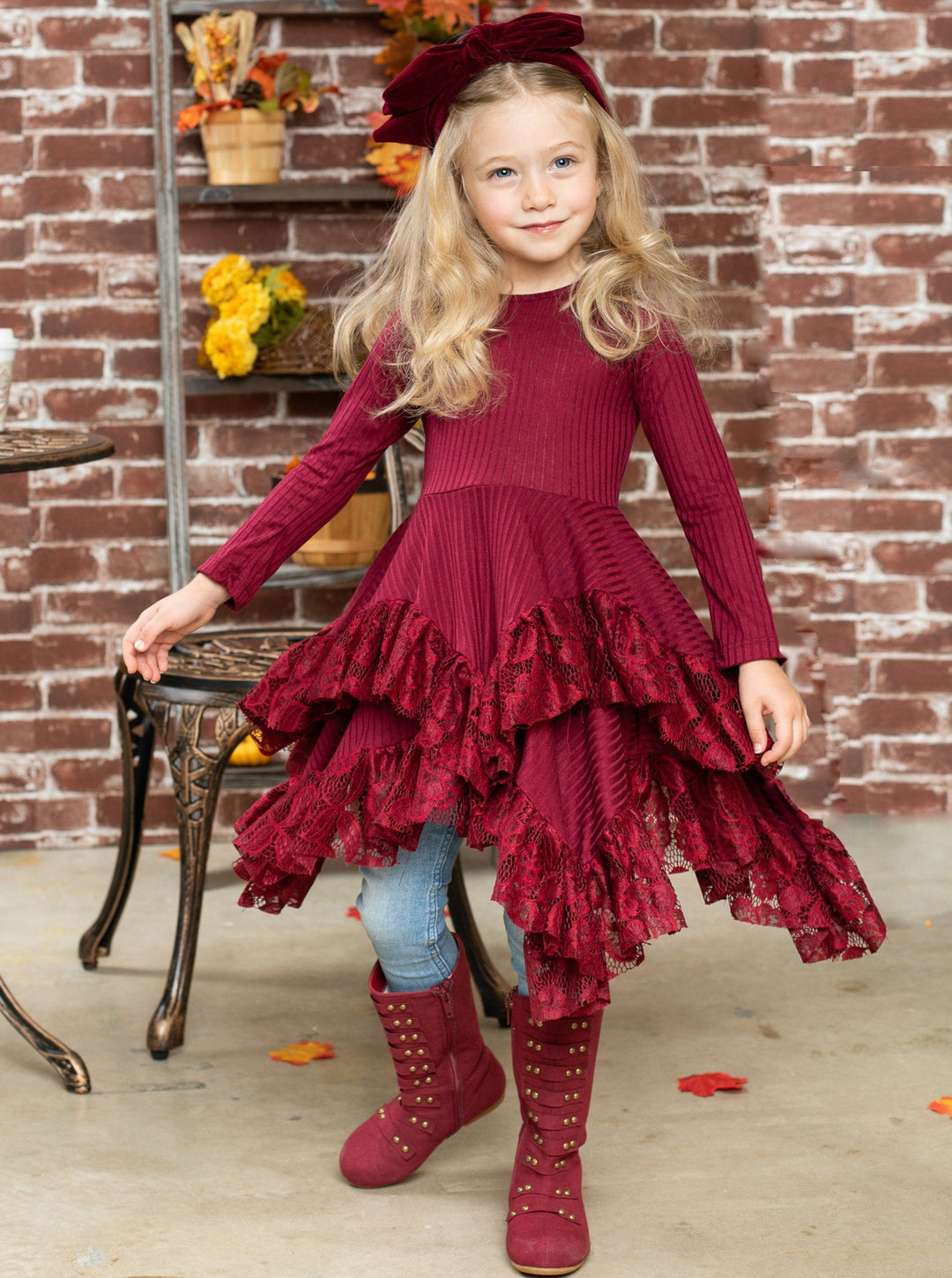 Cute Outfits For Girls | Lace Ruffle Tunic Dress | Mia Belle Girls