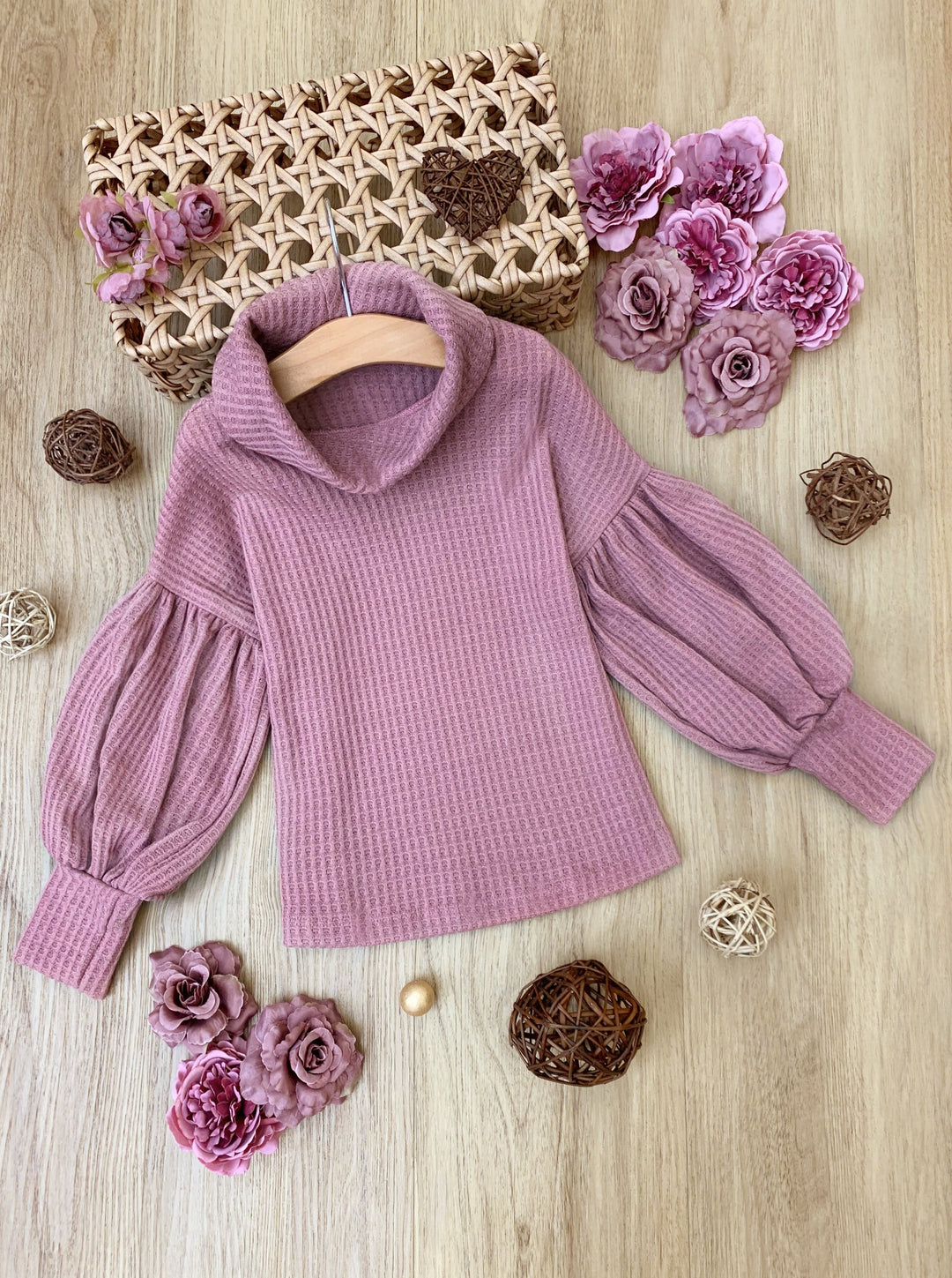 Mommy and Me Matching Sweaters | Fall Puff Sleeved Turtleneck Sweaters