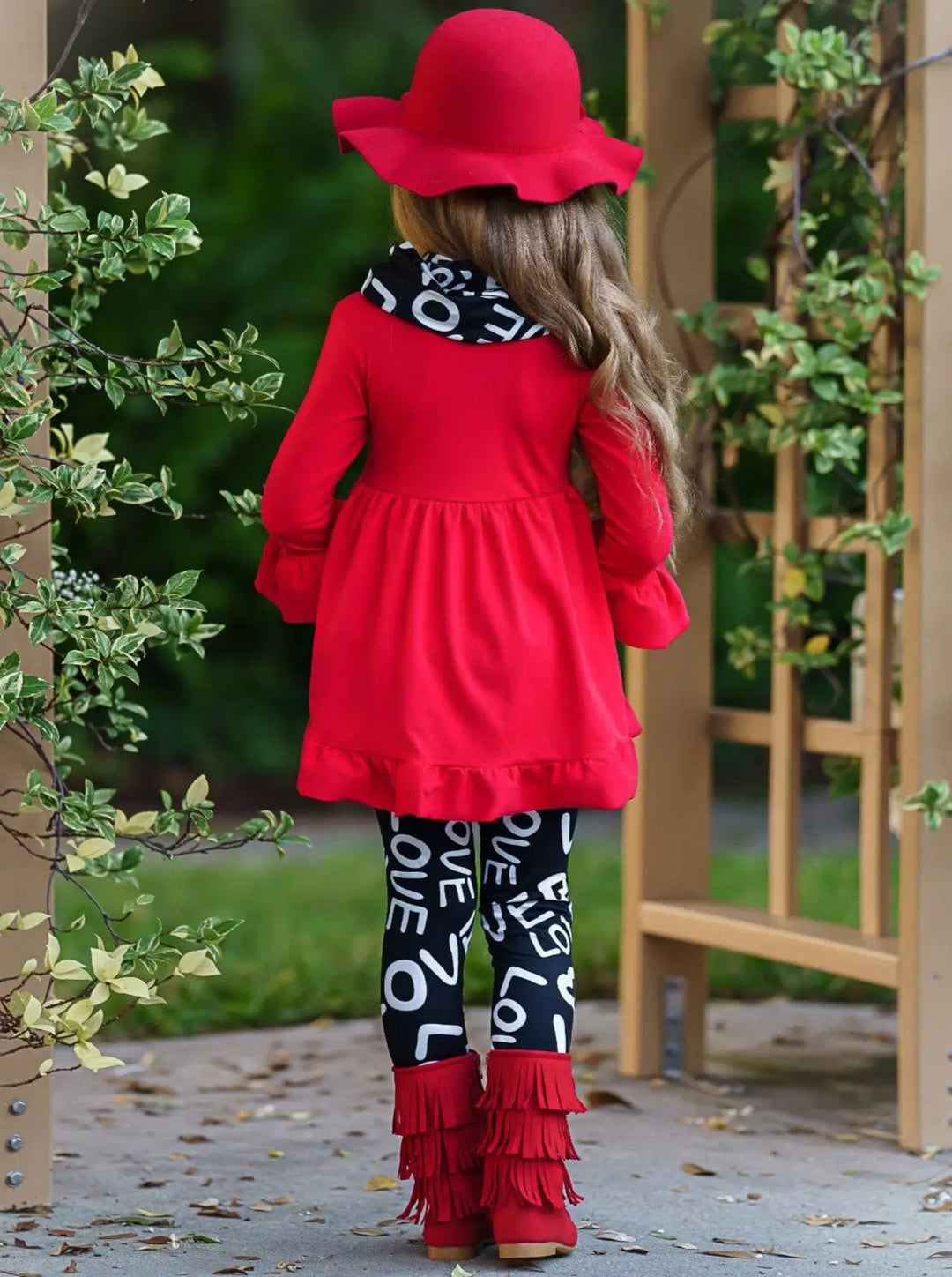 Toddler Valentine's Outfits | Love Hi-Lo Tunic, Scarf & Legging Set