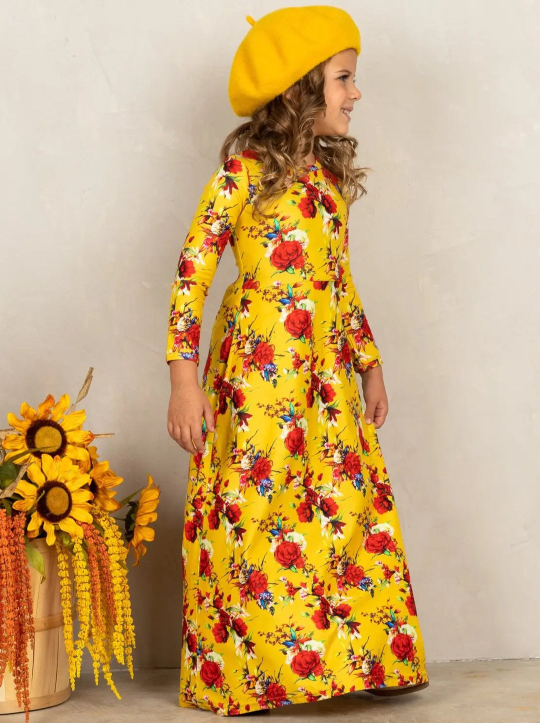 Fall Outfits | Fall Floral Long Sleeve Maxi Dress