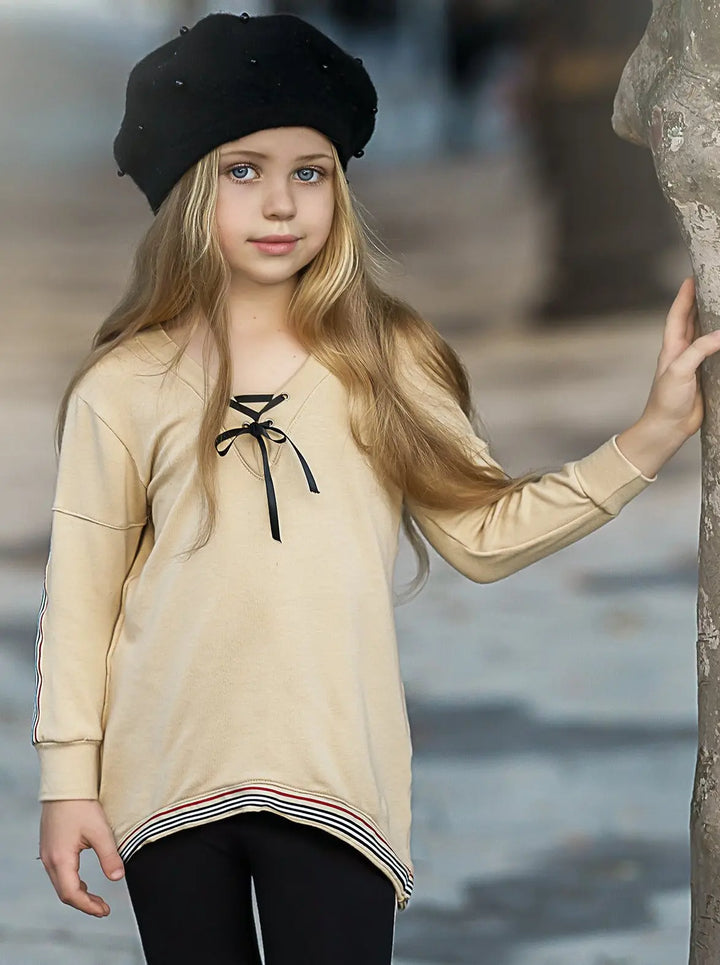 Cute Outfits For Girls | V-Neck Hi-Lo Jogger Set | Mia Belle Girls