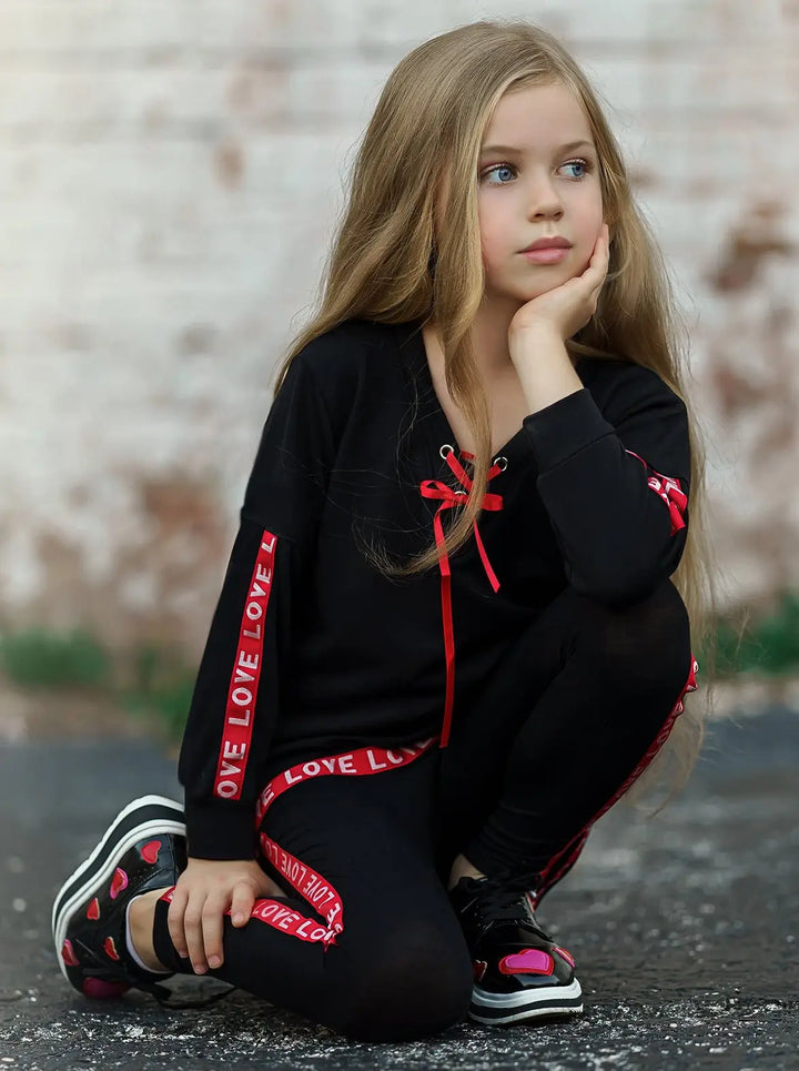 Cute Outfits For Girls | V-Neck Hi-Lo Jogger Set | Mia Belle Girls