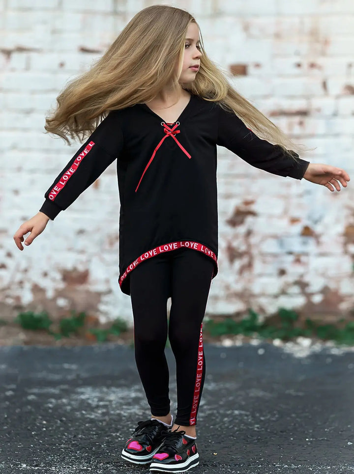 Cute Outfits For Girls | V-Neck Hi-Lo Jogger Set | Mia Belle Girls