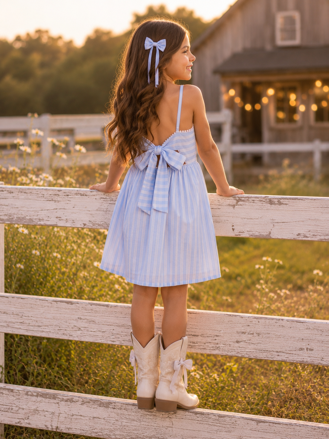 Coastal Blue Stripes Cotton Sundress
