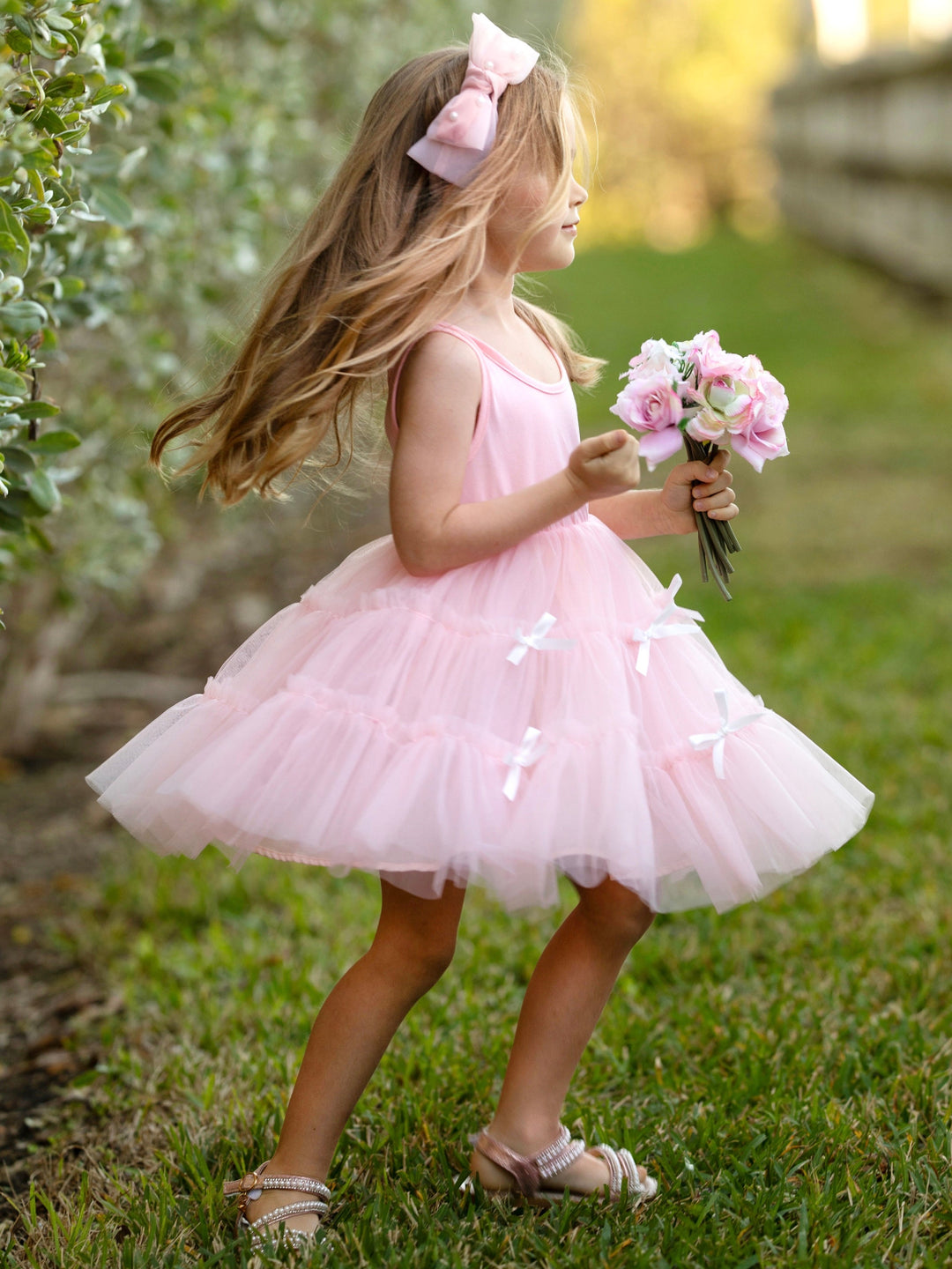 Blush Bow Tutu Dress