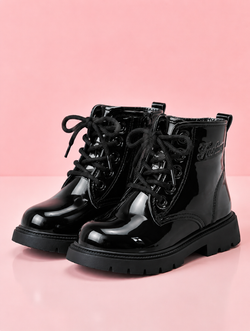 Patent Preppy Style Boots By Liv and Mia