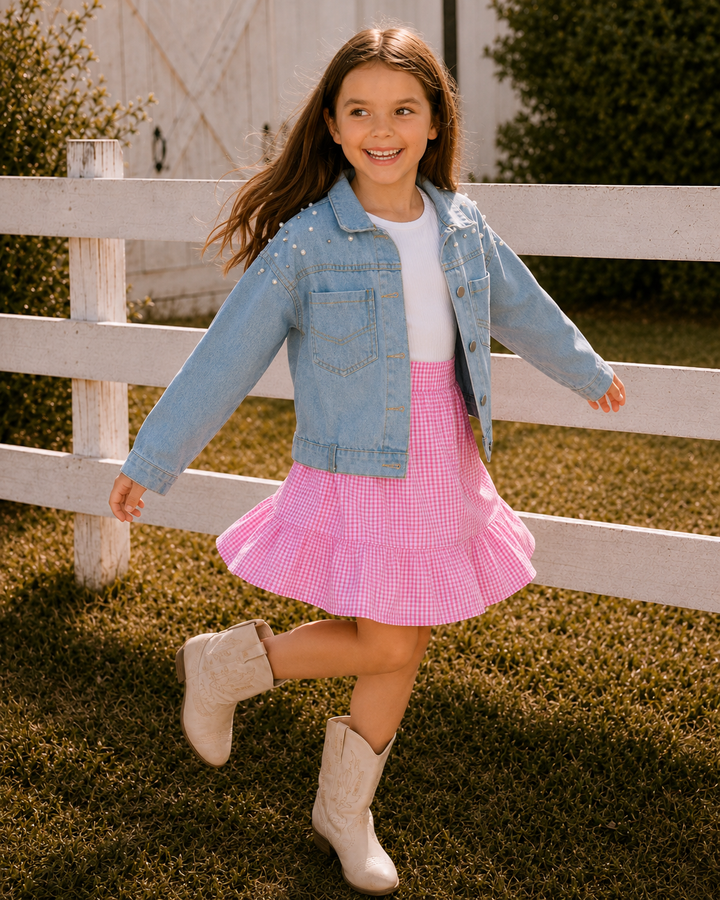 Pretty Pearl Embellished Denim Jacket